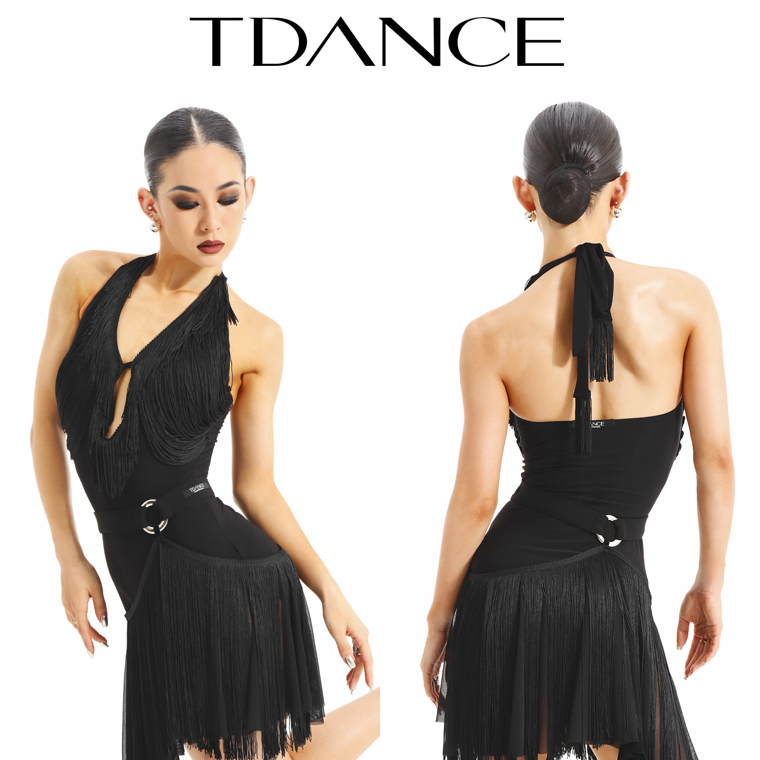 TDANCE挂脖流苏连体上衣