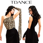 高级成人上课表演JM TDANCE摩登练习服 单肩超大摆连体上衣 117