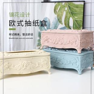 欧式纸巾盒家用茶几抽纸盒创意客厅餐巾纸收纳盒卧室床头柜纸抽盒