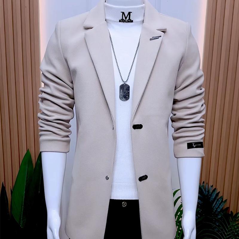 秋冬新款男士呢子大衣韩版潮流