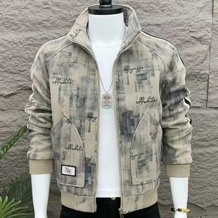 精神小伙潮牌外套男冬季韩版痞帅保暖男士夹克加绒复古灯芯绒上衣