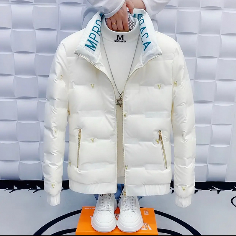 棉服外套男冬季亮面立领羽绒服