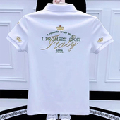 字母潮牌社会小伙半袖 痞帅刺绣POLO衫 修身 男夏季 网红翻领t恤 短袖