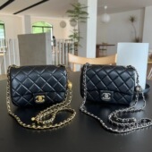 大牌小香家经典 款 方胖子女包真皮小香风菱格链条单肩包百搭斜挎包