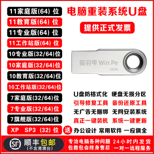 系统u盘win10 电脑重装 PE启动纯净旗舰 顺丰 XP一键安装 包邮