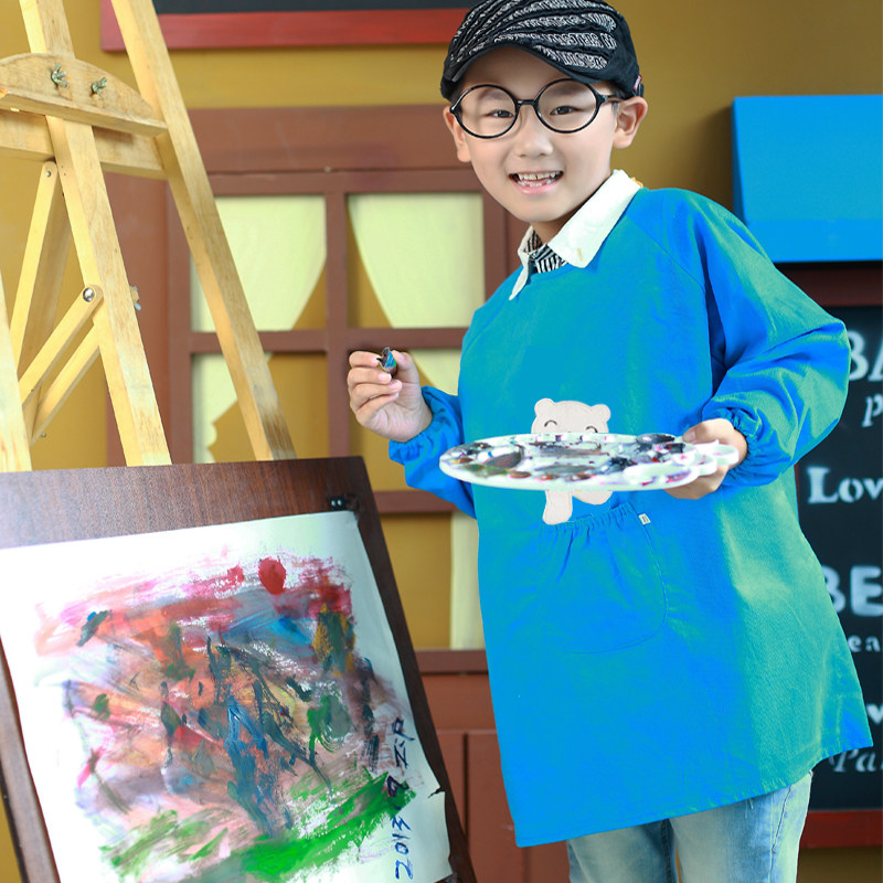 儿童围裙画画衣纯棉大童幼儿园男孩女孩吃饭防水围兜冬天男童罩衣,童装/婴儿装/亲子装,反穿衣/罩衣,淘宝优惠券,粉丝福利购,淘宝优惠卷