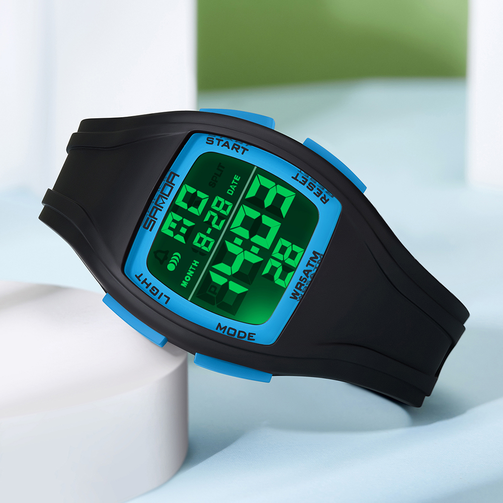 运动电子表男女款学生方形多功能户外潮流防水耐摔青少年闹钟计时