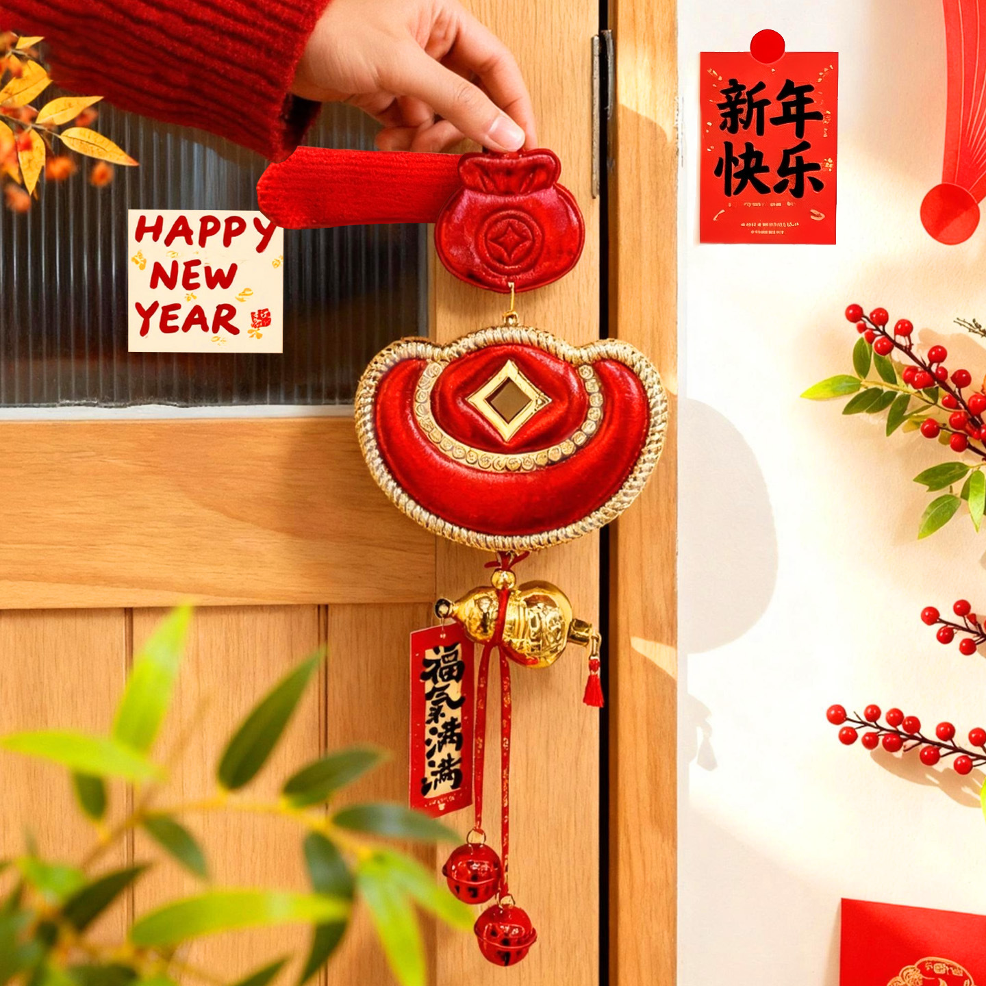 2026新款皮革门把手挂件入户门