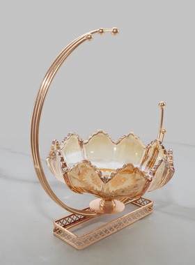 北欧玻璃果盘，轻奢托盘，茶几必