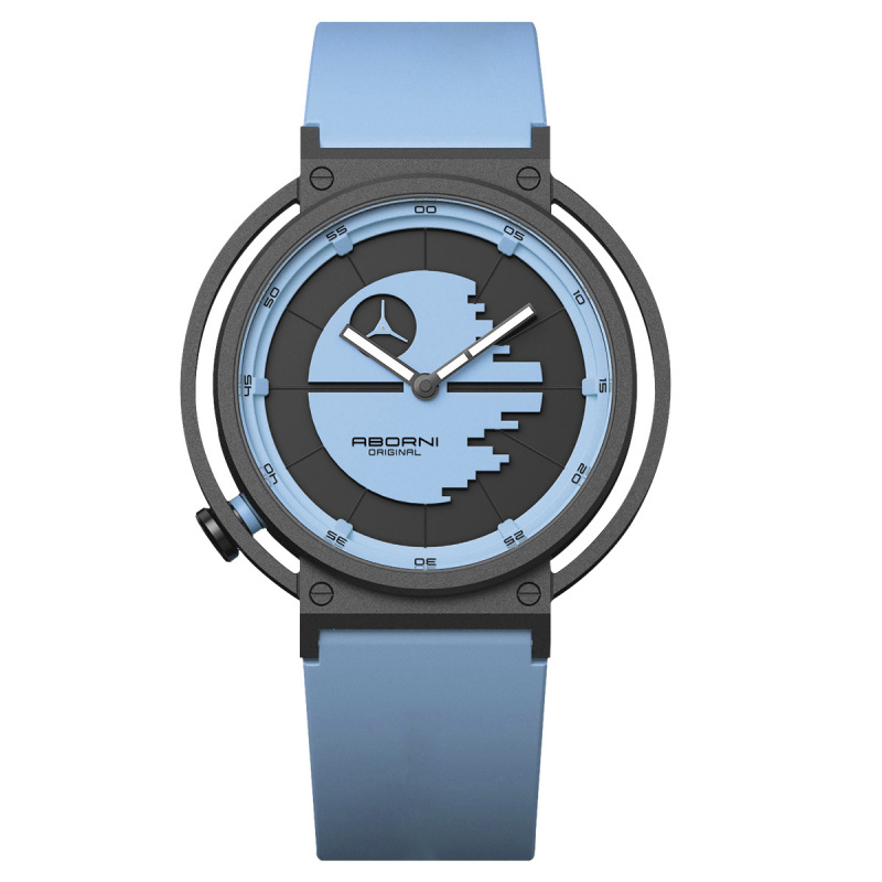 亚铂尼男士手表青少年潮流星球表盘硅胶带腕表防水夜光运动石英表