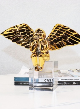 北欧天使摆件创意树脂水晶装饰品