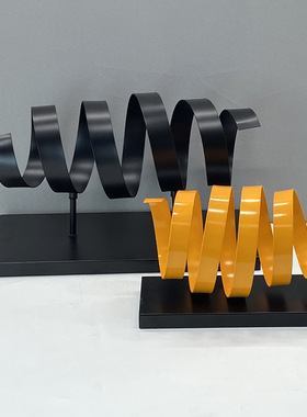 简约现代欧式轻奢几何镂空螺旋摆件样板房售楼处大厅书房软装饰品