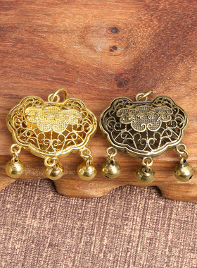 古法民族风长命富贵平安锁挂坠男