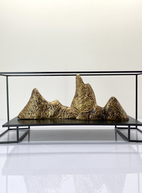 新中式禅意金属山峦摆件