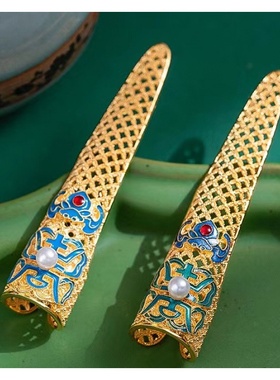 国潮百搭镀金纯手工编织铜钱纹花