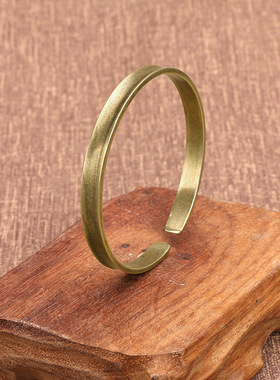 梅陇厂头光面凹槽开口手镯女男士