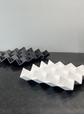 北欧简约家居菱形托盘，客厅样板