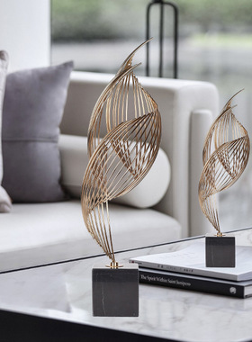 欧式金属海螺摆件，大理石工艺，