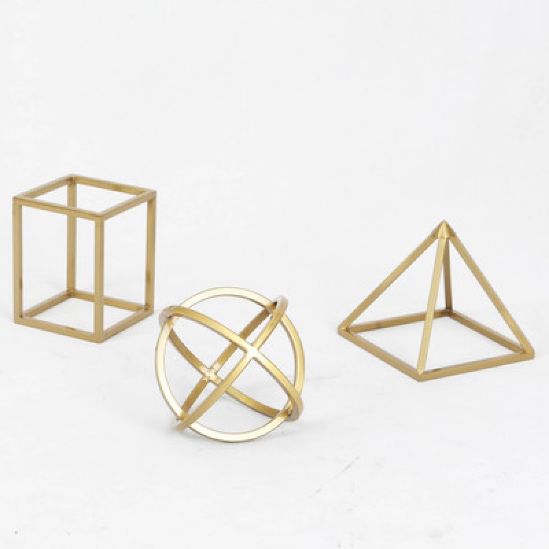 北欧简约铁艺几何家居饰品样板