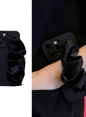 GT7适用realme GT Neo7手机壳14 13真我V60s弹力腕带Neo6se丝巾GT6大师探索版Neo5黑色V15V50V11s挂绳GT5套12