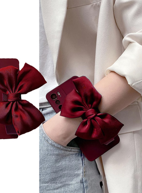 OnePlus一加ace5手机壳13 12 11蝴蝶结腕带Ace5pro酒红Ace3V紫色ace2 Ace3 Pro竞速版9rt全包8t黑10pro适用7t