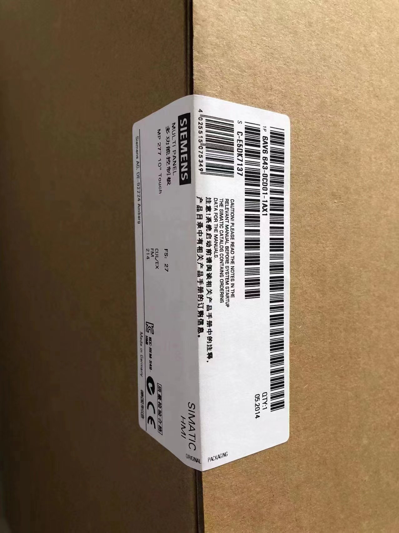 西门子6AV6643-0CD01-1AX1