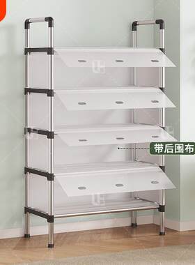 鞋架多层家用门口外楼道鞋子收纳层架结实耐用鞋柜带门防尘出租房