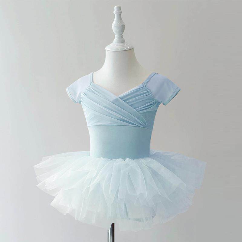 儿童舞蹈服练功服女童夏季短袖体操服芭蕾舞裙形体服跳舞衣中国舞