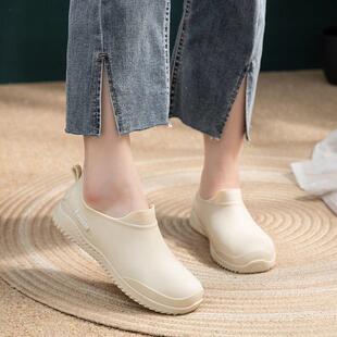 成人防水鞋 新品 日系女士雨鞋 时尚 水 雨靴柔软轻便防滑耐磨工作胶鞋