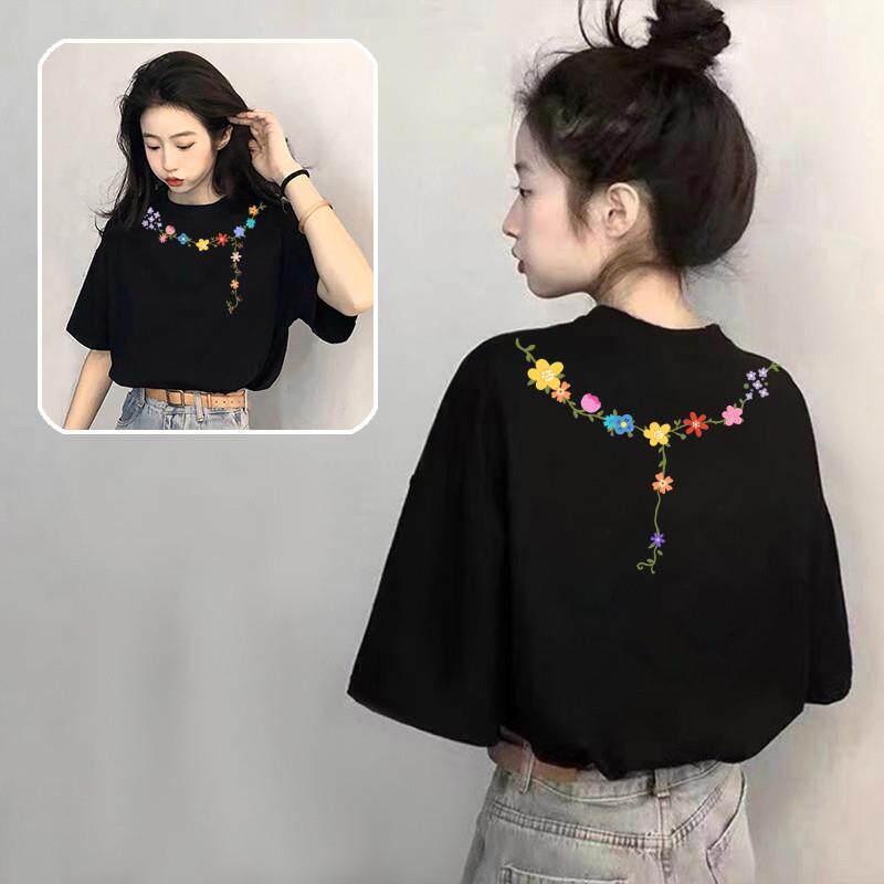 新品黑色纯棉短袖t恤女2025新款爆款夏季减龄上衣宽松大码半袖体