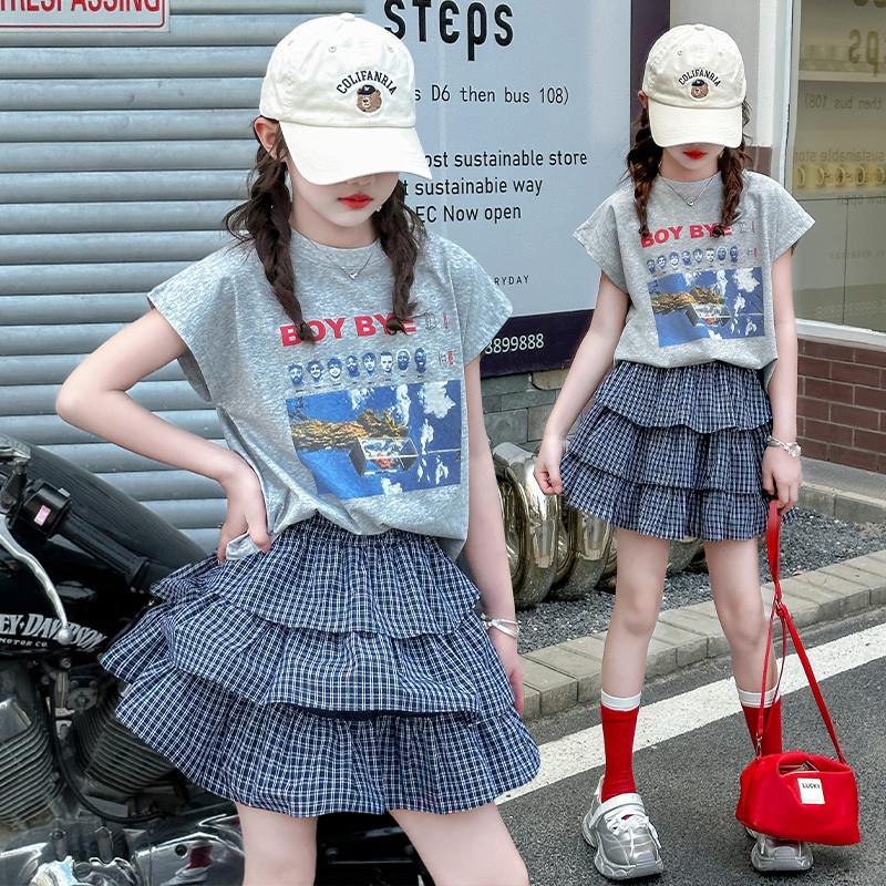 女童时尚套装洋派时髦裙子2026超火夏装儿童夏季新款夏天好看衣服