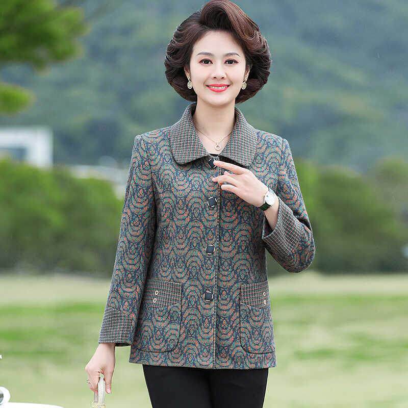 妈妈装春秋外套新款中老年女装上衣奶奶长袖60岁70老太太老人衣服