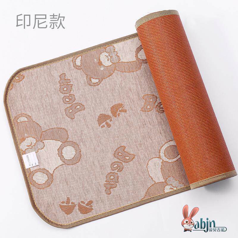 凉席儿童小学生午托班专用冰丝席子天然藤双面午睡凉席可折叠藤席 - 实物图