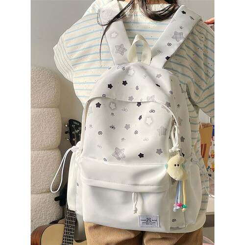 书包初中女生星星氛围感双肩包女高颜值轻便百搭高中学生少女揹包