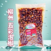 5斤装 酱香味辣椒下饭拌面泡圆辣椒 新桂源五彩椒泡椒商用批发袋装