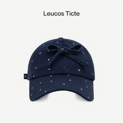 波点蝴蝶结棒球帽日系甜美帽