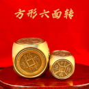 黄铜实心6面旋转骰子手把件解压转运把玩物