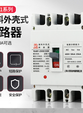 塑壳断路器CDM1125ACM1 NM1 RMM1-100A250A400A630A空气开关3P 4P