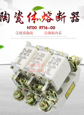 NT00 NTOO RT36 RT16 32A50A 63A100A125A160A铜件熔断器陶瓷熔芯