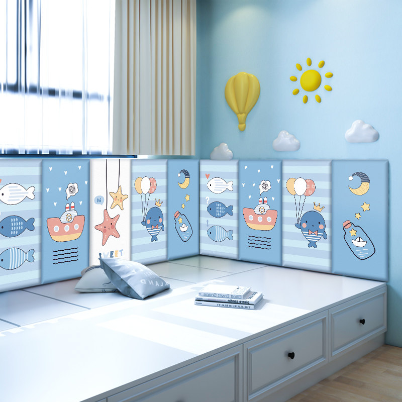 墙纸自粘防水宝宝床头墙面防撞墙贴儿童房榻榻米软包3d立体防撞头,家居饰品,软装墙贴,淘宝优惠券,粉丝福利购,淘宝优惠卷