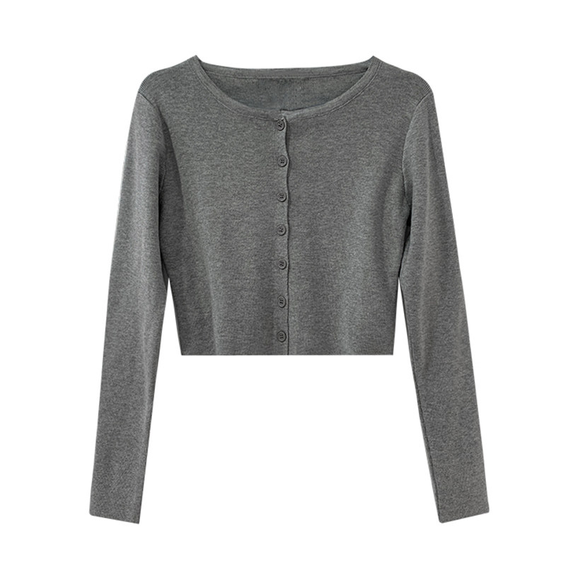 스웨터 위에 카디건이 달린 여성용 얇은 얼음 실크 스웨터 여성용 짧은 상의