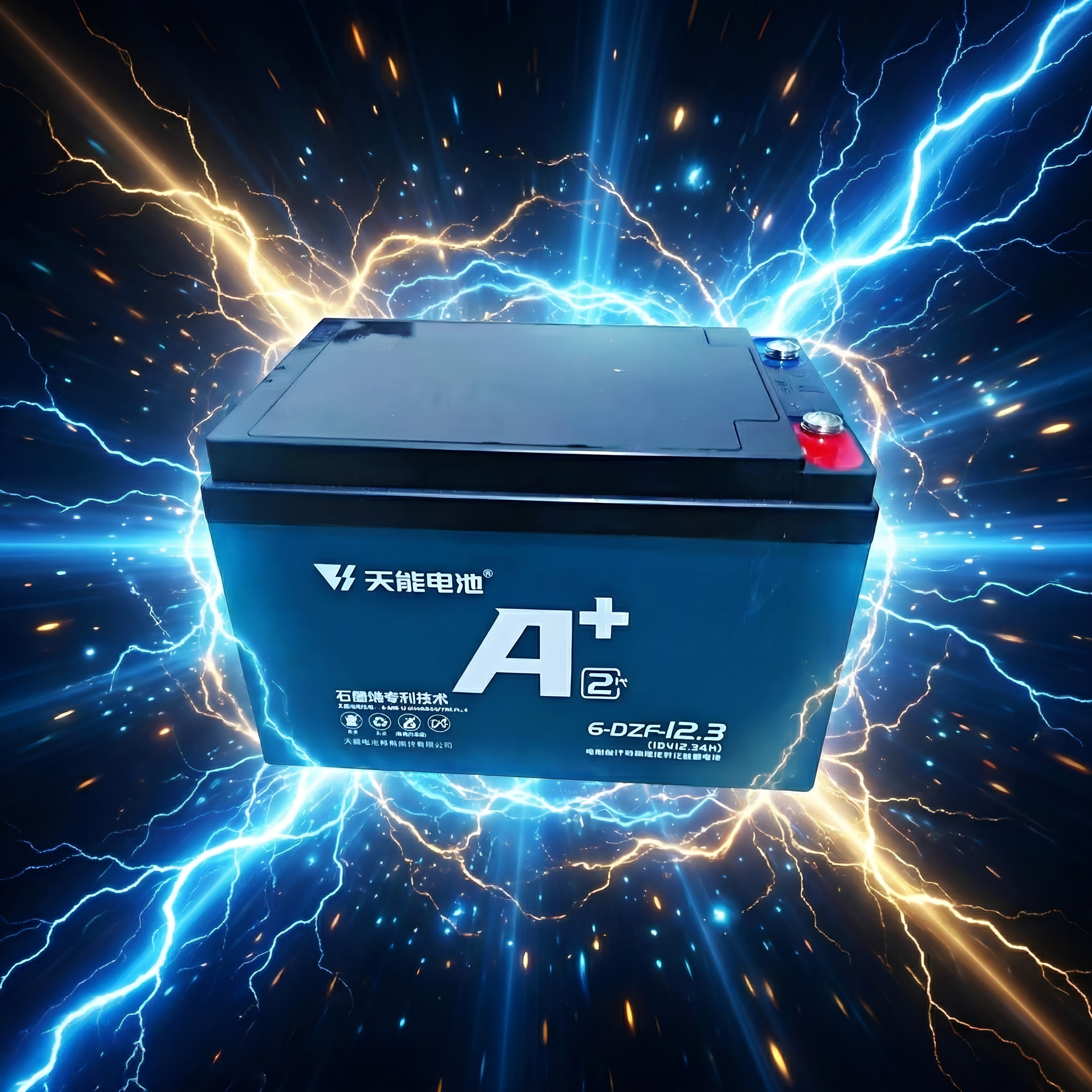 天能12V12AH蓄电池UPS安防20AH音响照明32A地摊灯消防应急灯电瓶