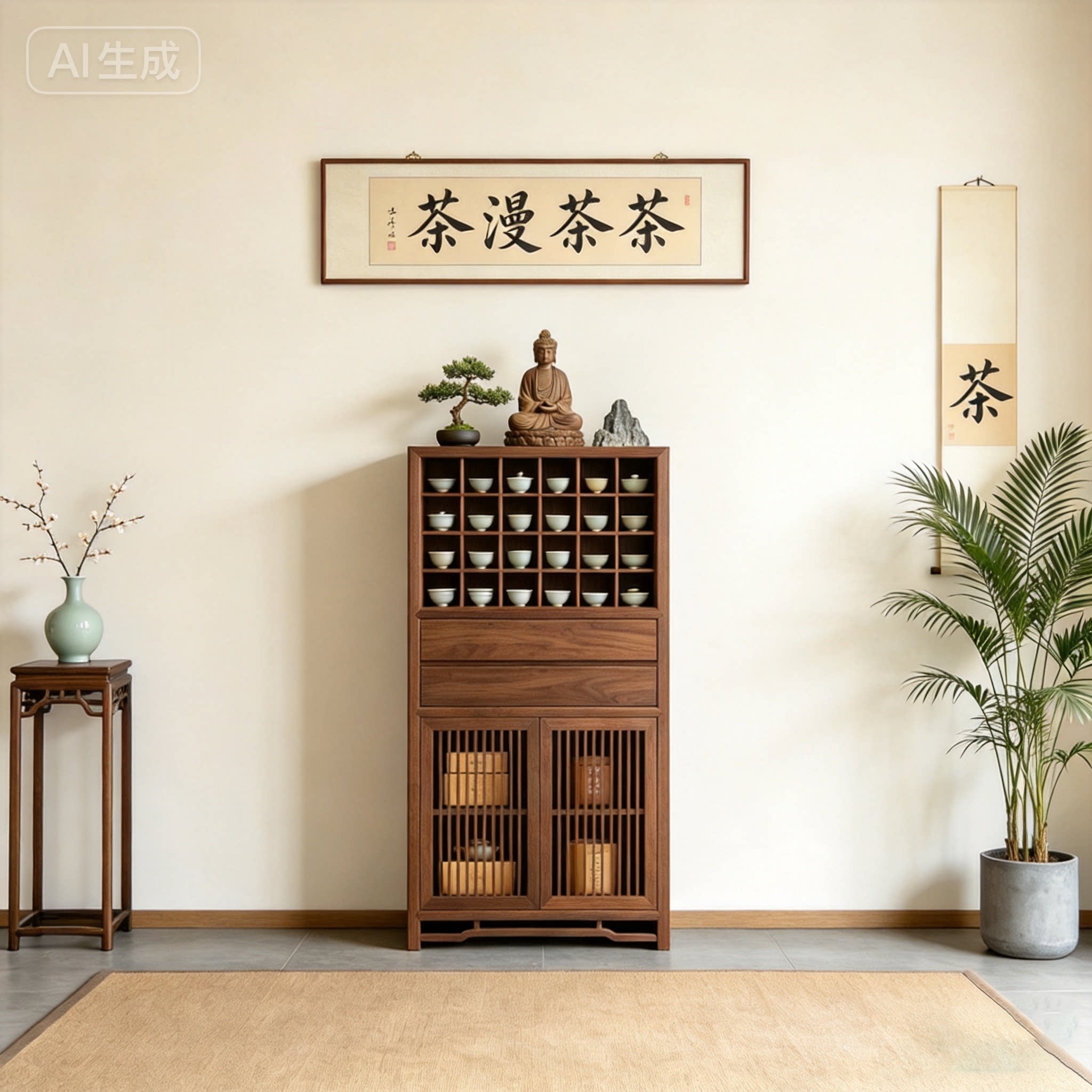 定制高端茶室茶馆棋牌室展示柜立式收纳柜陈列柜