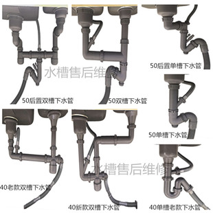 欧琳水槽下水管落水器地笼40规格50全套排水管