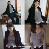 惊喜7折 层叠腰字母直筒裤 好版 型 卷边黑色西裤 通勤西装 裤