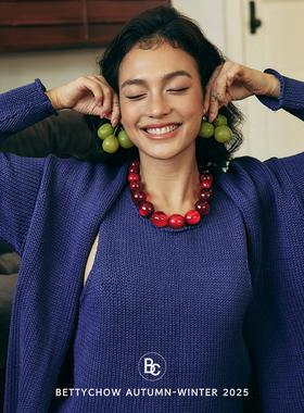 Bettychow H中古稀有品 复古蓝紫色真丝编织背心开衫高级套装