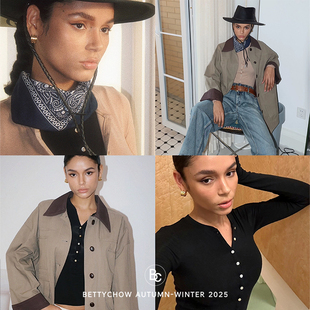 驼色黑色显瘦长袖 亨利领小贝壳扣棉质打底衫 针织衫 惊喜5折