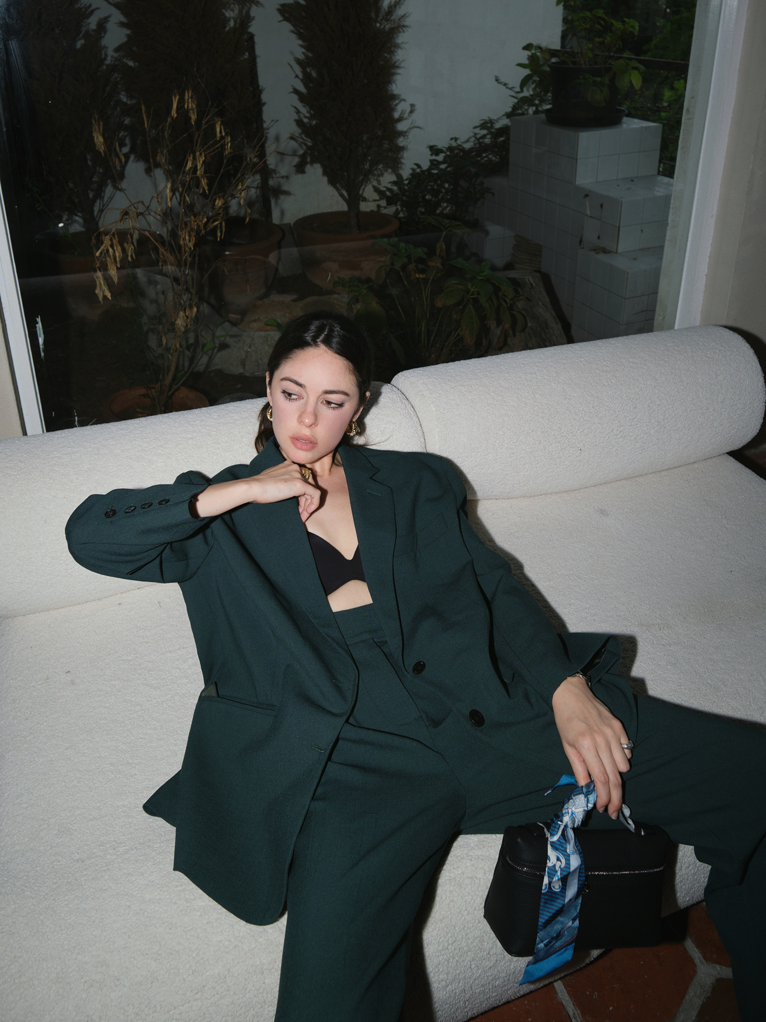 bettychow祖母绿西装西裤