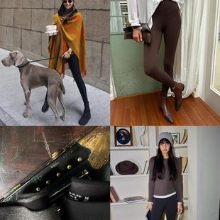 绢绒磨毛提臀塑形弹力裤 Bettychow 薄款 蛋白加绒打底裤 厚款