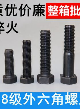 8.8级高强度外六角螺栓螺丝 GB5783 5782高强度发黑螺栓螺丝 整箱
